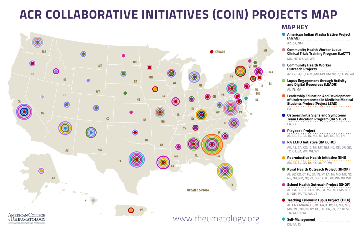 ACR Collaborative Initiatives (COIN) Projects Map