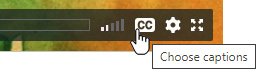 Graphic showing the Closed Captions button on the video player